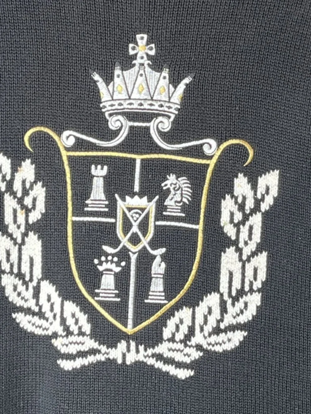 EP Pro Pullover Sweater Womens M Black with Embroidery Golf Crown Coat of Arms - Picture 3 of 11
